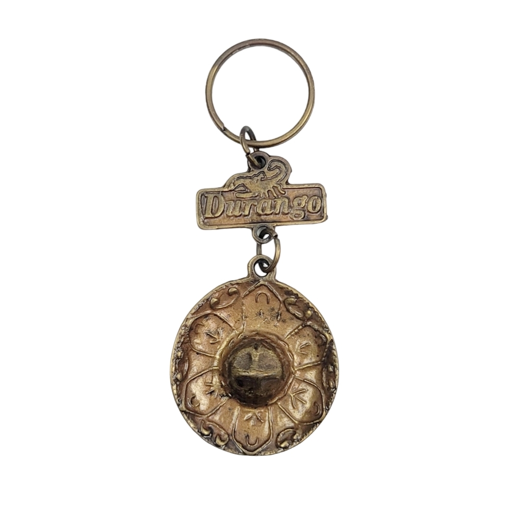 Durango Keychain Scorpion Sombrero Hat Gold Brass Metal Home Western Cowboy